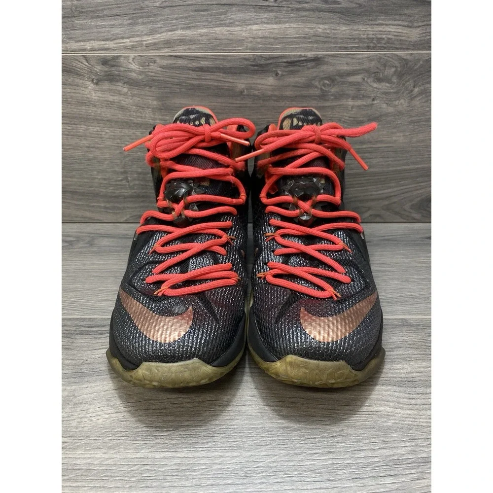 Nike Lebron Basketball Shoes Sneaker Mens 8 Rose Gold Black XII Elite Casual